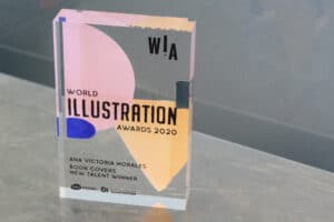 Freestanding acrylic trophy for the World Illustration Awards